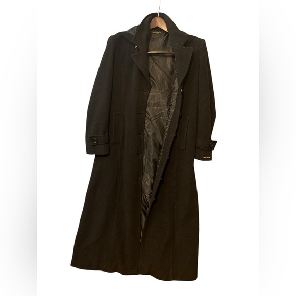 VTG Giorgio Armani long Gray Charcoal coat with Hoodie , - Picture 1 of 16